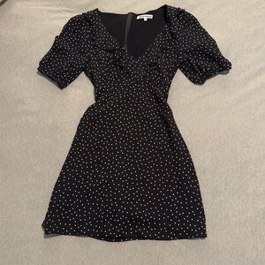 Reformation Black and White Polka Dot Mini Dress